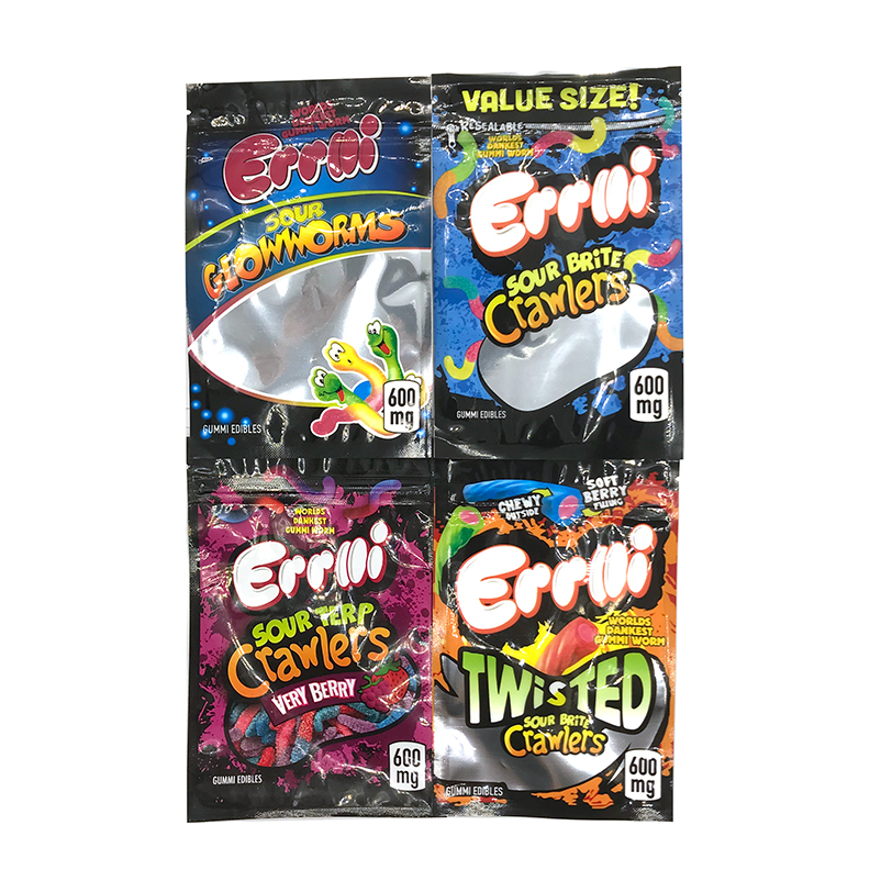 

20 designs available Edible packaging mylar bags errlli gummies