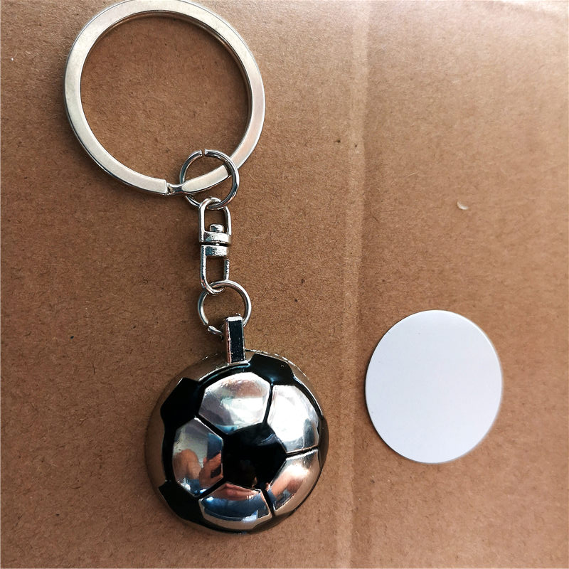 

Sublimation Key Sport Chain Printing Transfer Custom Consumables Blank Heart Metal Diy Ring Keychains Football Material Mjbad, Silver