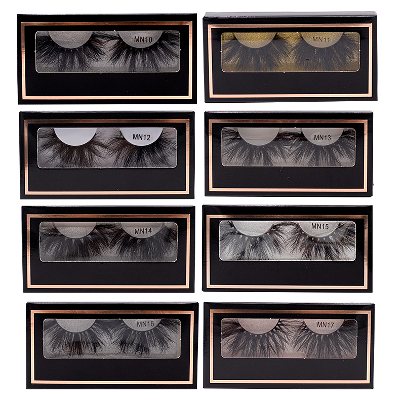 

Long Dramatic Eyelashes 25mm 27mm 28mm 30mm 5D 6D Mink Lashes With The Black Packaging Real 3D eyelash vendors