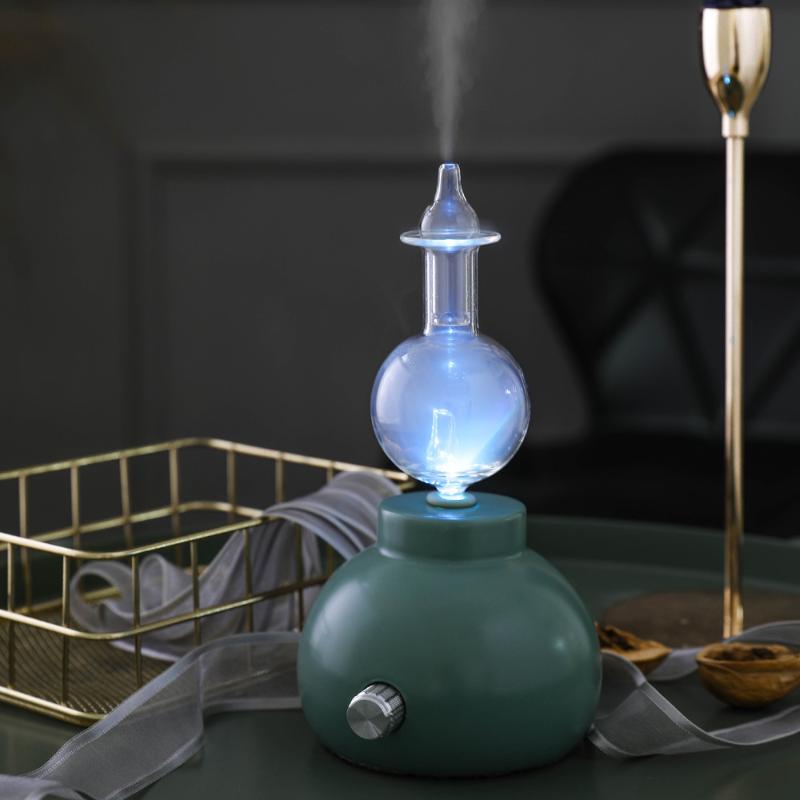 

Humidifiers Ceramic Glass Aromatherapy Pure Essential Oils Diffuser Air Fog Nebulizer Humidifier With LED For Home Badroom Living Room