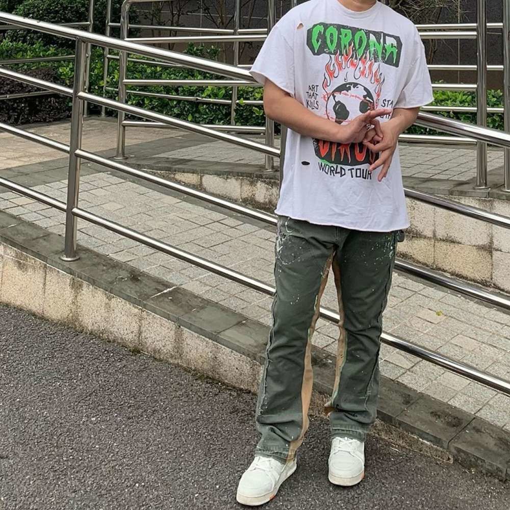 

Washed Vintage Golden Print Tee Skateboard Mens designer t shirt Women Street Casual Tshirt, White;black