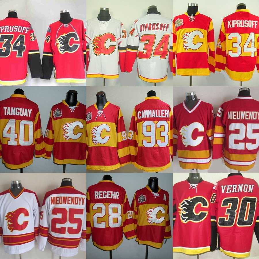 

Factory Outlet Men's Calgary Flames Nieuwenoyk Regehr Vernon Kiprusoff Tanguay Cammalleri White Red Black Yellow hockey jerseys free shippi
