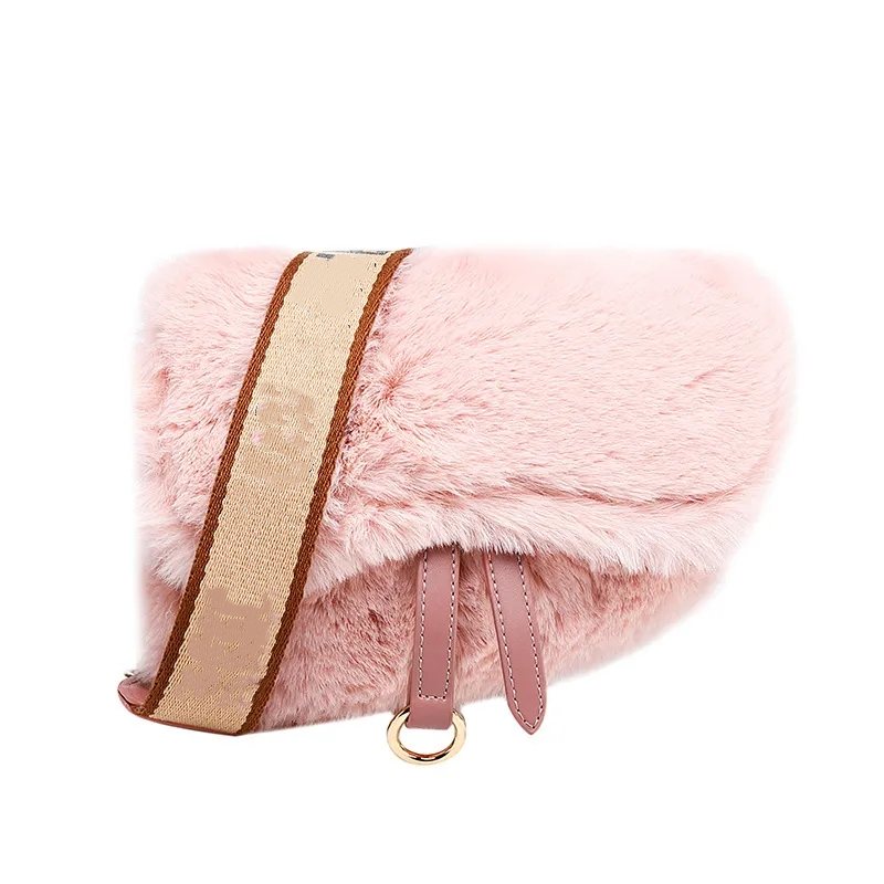 

Mink fur saddle bag fairy high sense foreign style portable messenger