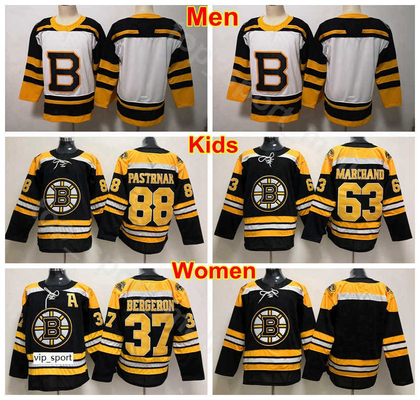

Men Lady Youth Boston Bruins Jersey Ice Hockey 37 Patrice Bergeron 63 Brad Marchand 88 David Pastrnak Women Jerseys Black Man Kids Children, Women 63