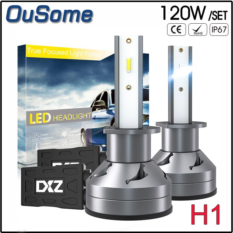

Car Headlights 2 Pieces Set 120W Waterproof LED Lights Single Beam White Light High Power H1 Headlight Bulbs