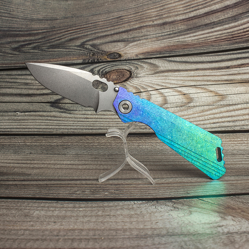 

EVIL EYES customized folding knife MSC SNG DDC #14 individual crystalline titanium handle high hardness m390 blade perfect collection pocket