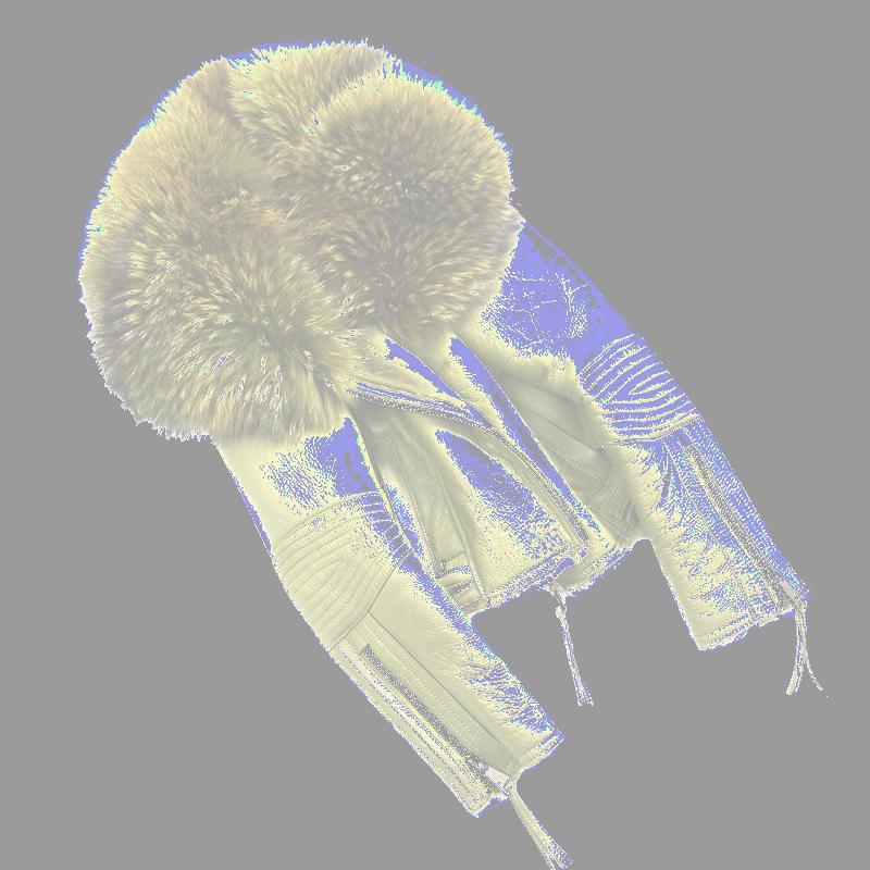 

Women's Fur & Faux Women Real Sheep Coat Winter Warm Fashion Genuine Merino Sheepskin Leather Jacket Natural Large Raccoon Collar, Black