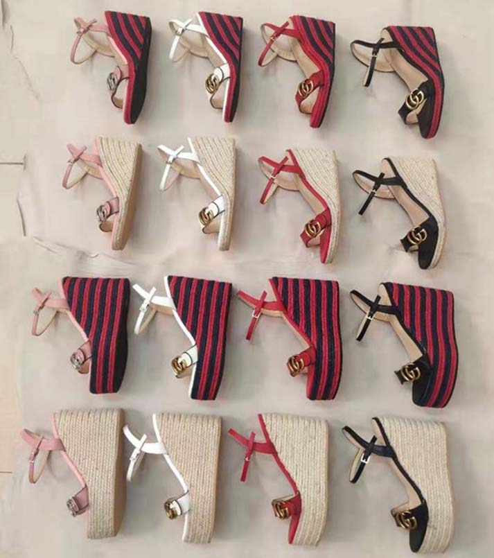 

Classic Slides Sandals Lady Summer Sandals Metal buckle large size Leather high heeled women Slippers 35-41 with box shoe10 038, Black