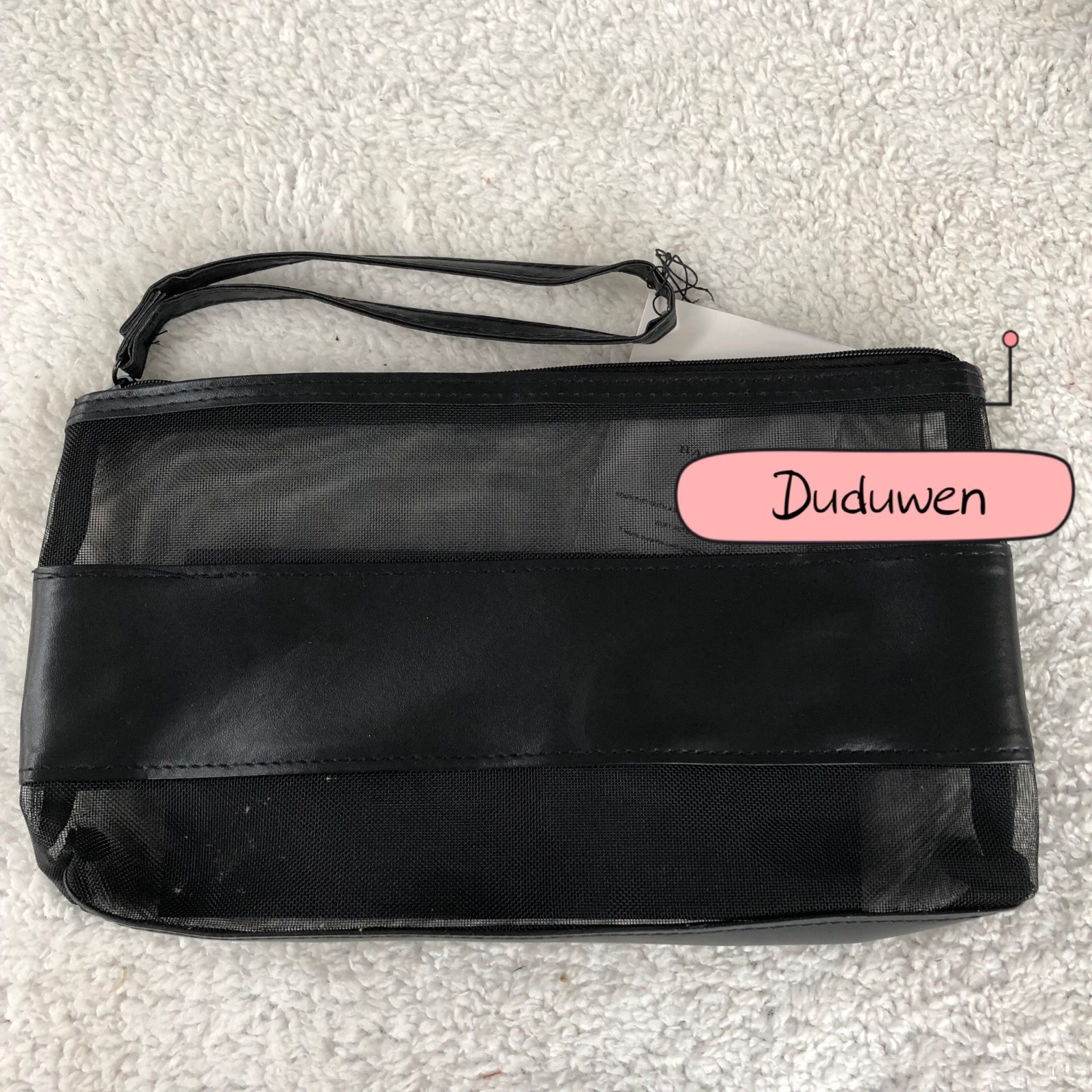 

21X14X5cm bur fashion Black Mesh zipper bag elegant beauty cosmetic case classic letters organizer bags toiletry Storage caase, Blue;pink