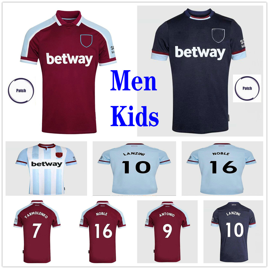 

2021 2022 West Soccer Jerseys Ham 21 22 United Home Away Third YARMOLENKO LANZINI NOBLE BOWEN ANTONIO FORNALS RICE SOUCEK BENRAHMA Custom Football Shirt Men + Kids Kits, Kids size 16-28