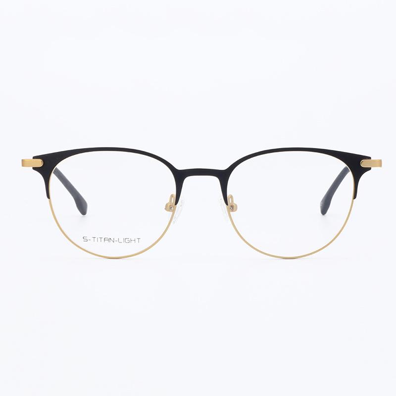 

Fashion Sunglasses Frames Titanium Alloy Glasses Frame Men Ultralight Women Vintage Round Prescription Eyeglasses Retro Optical Screwless Ey