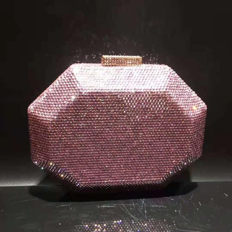 

Evening Bags XIYUAN Mini Women Silver Crystal Clutches Wedding Party Dinner Red Blue Clutch Bridal Rhinestone Purses And Handbag, Show as picture