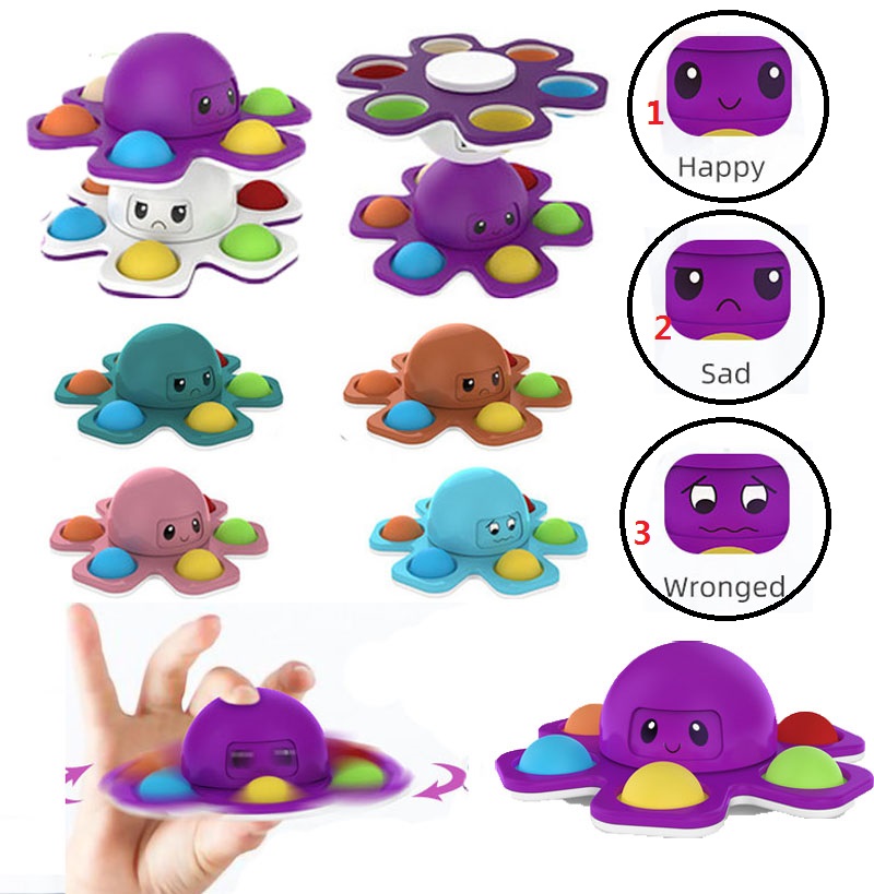 

Mixtoy Fidget Toys Octopus fingerts spinner Plush Push Bubble Dice Anti-Irritability Venting Artifact Fingertip Novelty Sensory Autism Needs Anxiety Reliever Toy