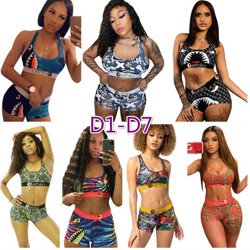 Femmes maillots de bain costumes 2 pièces ensemble Ethika Designer Slim Sexy Vest d'été Pant Pantalon Modèle de bikini imprimé Sharesse de remise