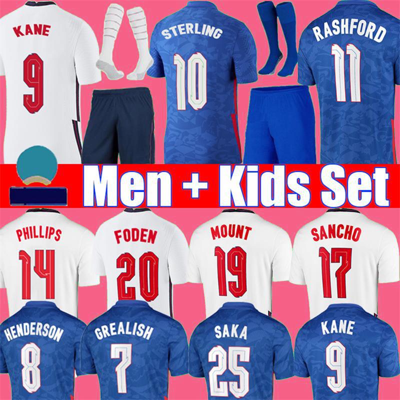 

2022 2023 ENGLAN Soccer Jersey KANE GREALISH SAKA FODEN STERLING RASHFORD SANCHO MOUNT HENDERSON 22 23 national team football shirt men kids kit sets socks uniforms, Kids away