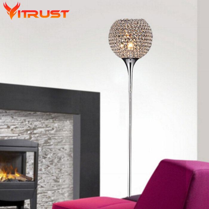 

Floor Lamps Beautiful Crystal Bedroom Table Lights Bright V Standing Lamp E27 Tripod Lampe De Salon Sur Pied