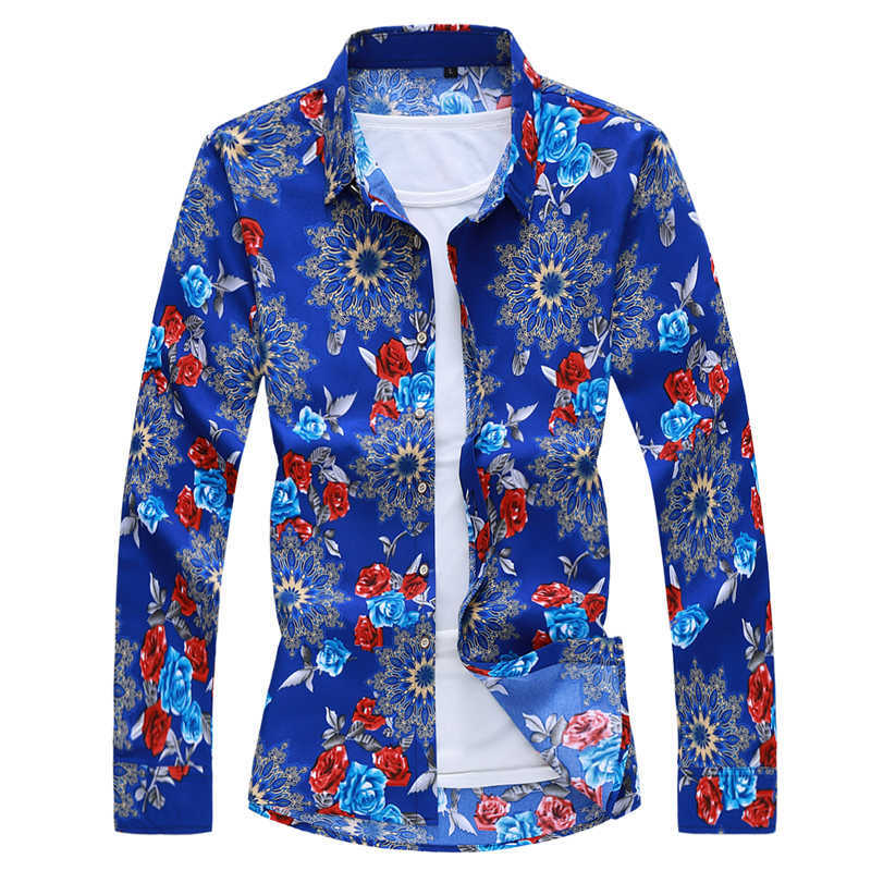 

Fashion Floral Spring Autumn Casual Long Sleeve Print Shirts Clothes 210721, 260 2
