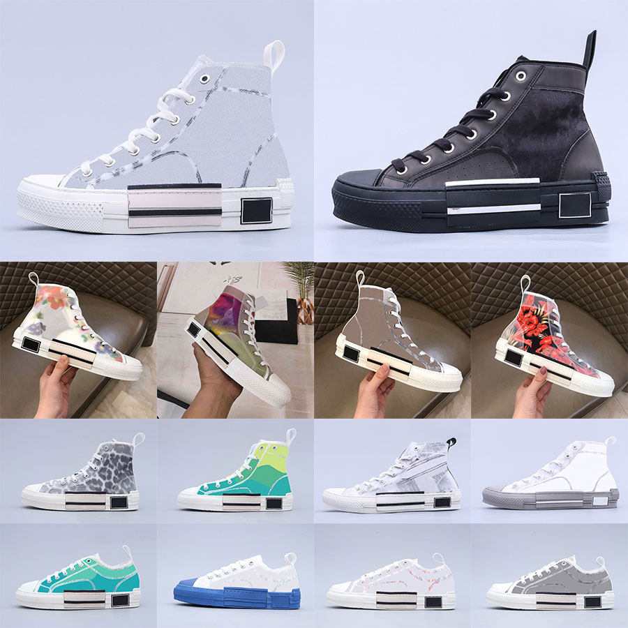 

2021 Top Quality B22 B23 Casual Shoes High Low Top Sneakers Oblique Trainers Embroidery Printed Alphabet Canvas Shoe Women Men Stylist Shoes, Shown