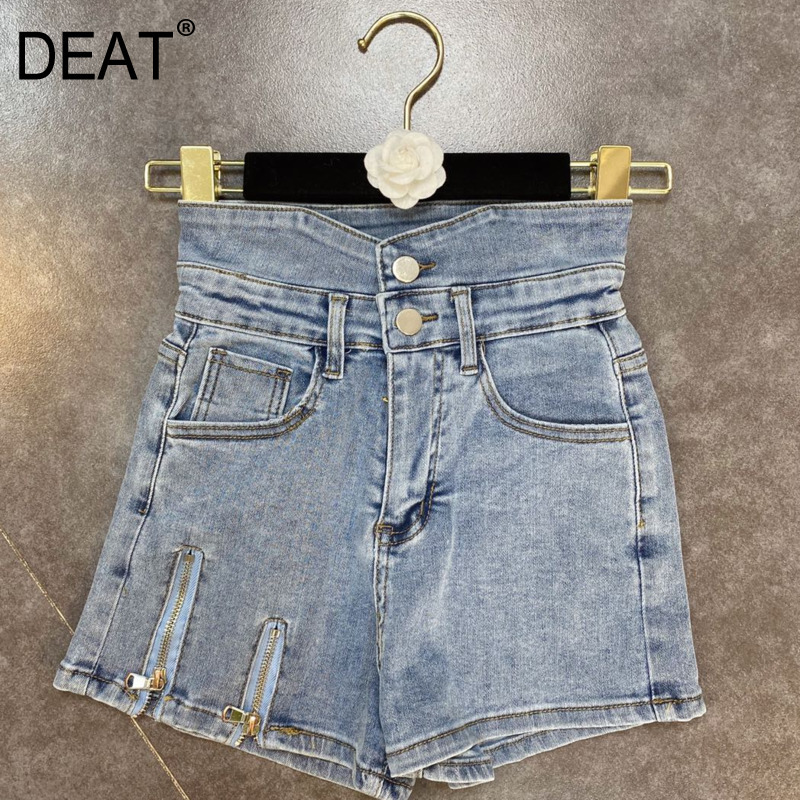 

Women Denim Shorts High Waist Fashion Spring Summer Ladies Slim HR430 210525, Black