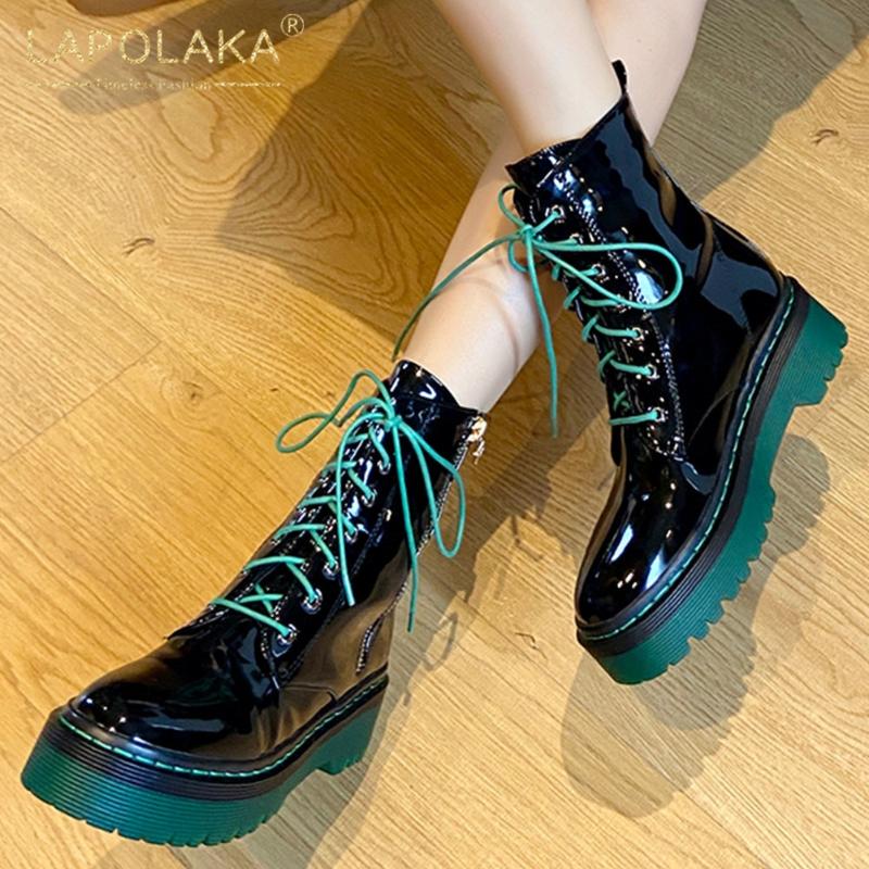 

Boots Lapolaka Fashion Trend Street Neutral Woman Shoes Men And Women Platform Comfy Zipper Ankle, Black