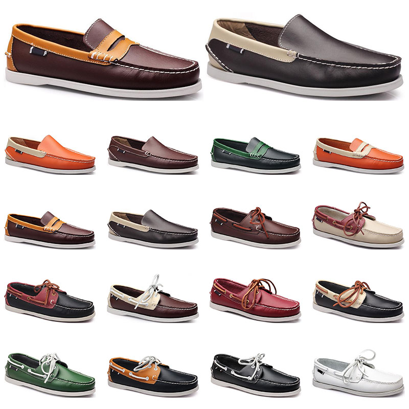 

Womens sneakers Sailing shoe mens casual leather shoes black white red green orange brown outdoor trainers size 38-45 seventy two, 14