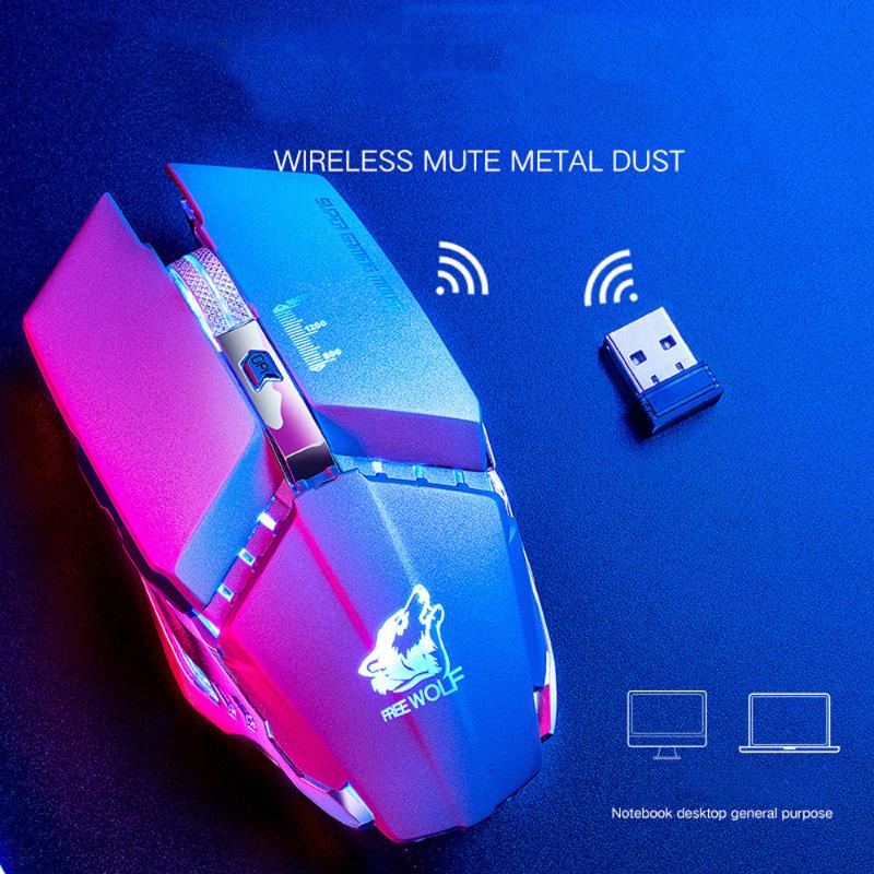 

Mice Mute Rechargeable Mouse LED Backlit 1600DPI Mechanical Portable Ergonomic Computer Silent PC Desktop Lapto