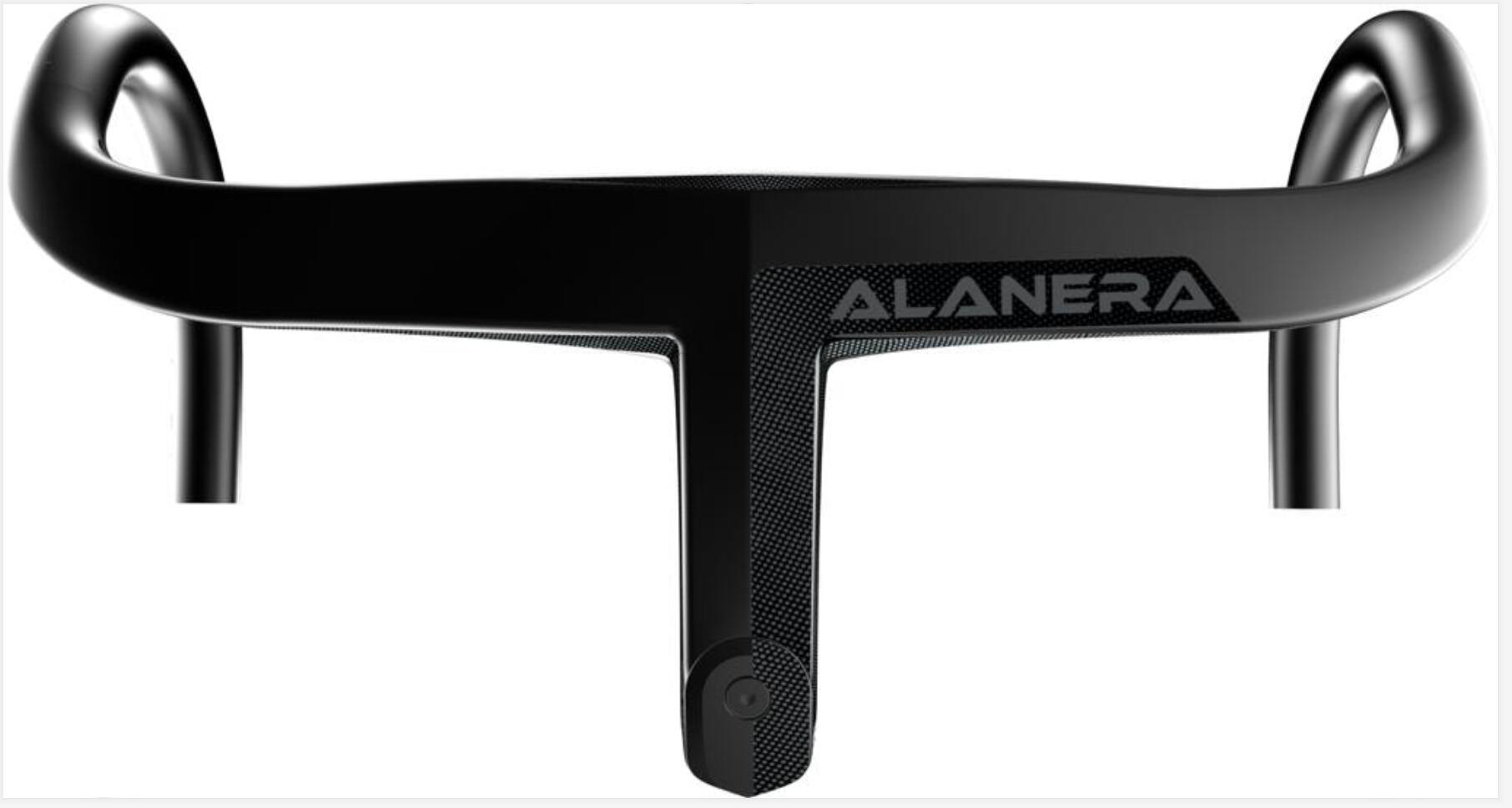 

ALANERA Black Carbon Road Bike Intergrated Handlebar for 28.6mm fork steer with headset spacers and computer mount