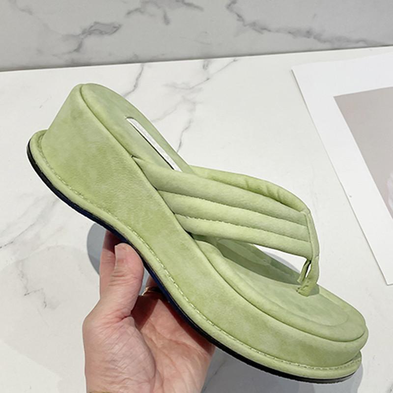 Summer Chunky Heel Beach Platform Slippers Ladies Slides Open Toe Soft Sole Designer Sandals Women Y2K Shoes