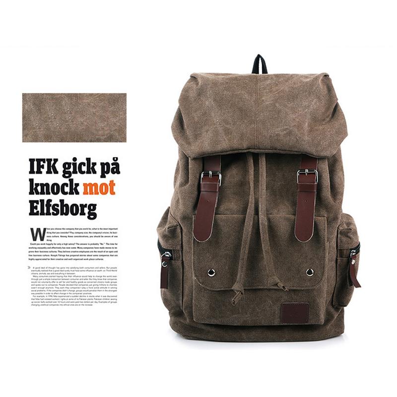 

Outdoor Bags Fashion Canvas Bag Waterproof Multifunctional Portable Tactical Backpack Large Capacity Nature Hike Travel, Black