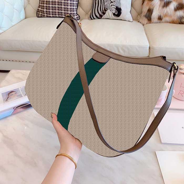 Luxury designer ladies brown crescent shaped messenger bag women's leather luxury handbag designer small ladies large capacity 33cm shopping bag shoulder bag