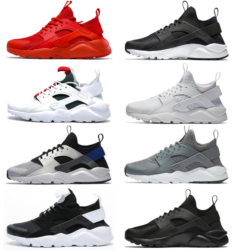 

4.0 Huarache Ultra men running shoes Classic Huaraches triple black white red grey green Oreo mens womens trainers fashion outdoor sports sneakers, Bubble package bag