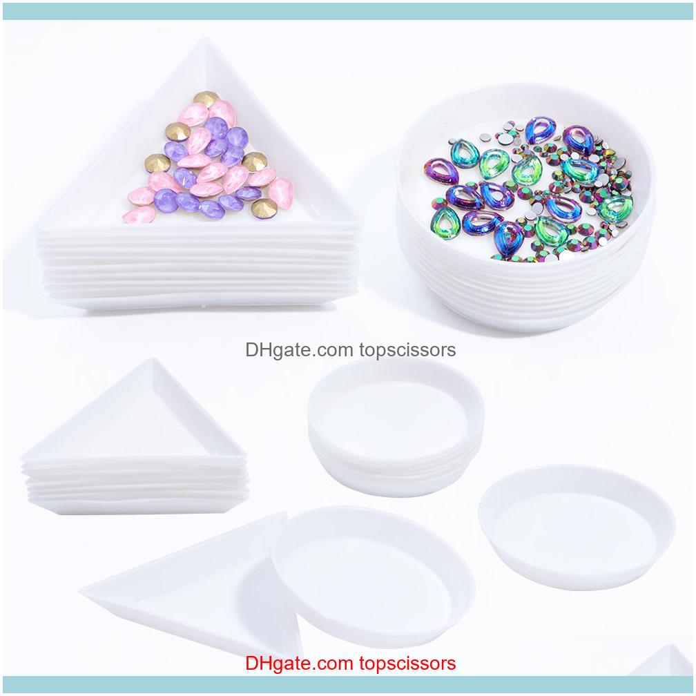 

Other Items Salon Health & Beautyround Triangle Plastic Rhinestone Nail Art Box Plate Tray Holder Storage Container Jewelry Glitter Cup Mani