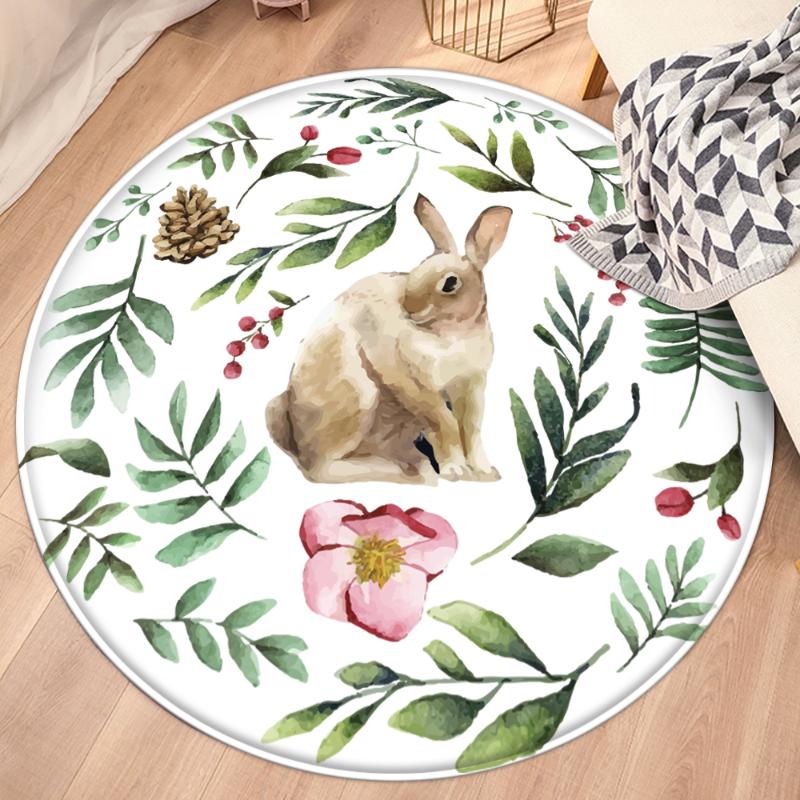 

Carpets Rug Kids Bedroom Carpet Soft Flannel Tapete Thick Children Bedside Mat Baby Play Home Living Room Round