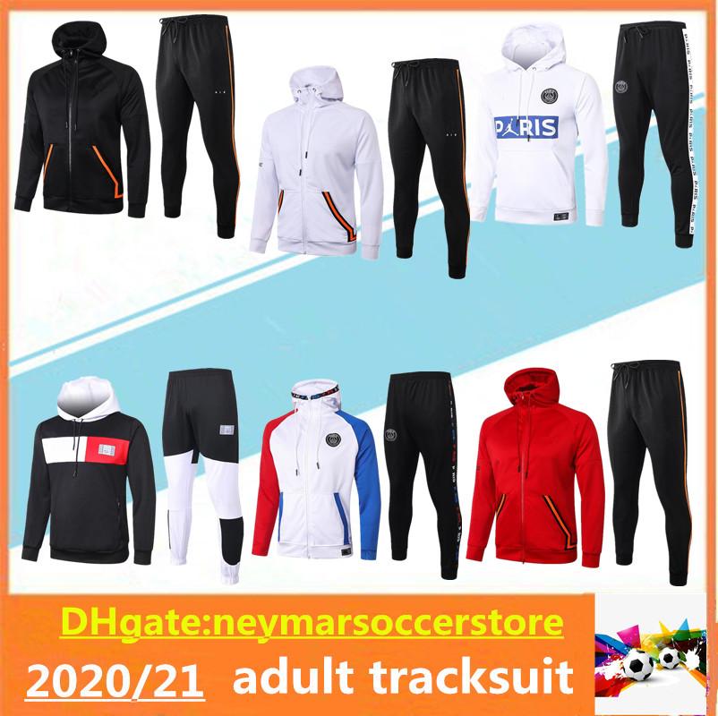 

2020 2021 Jordam X Paris soccer jacket hoodie Survetement 20 21 MBAPPE maillot de football tracksuit training suit, Black;yellow