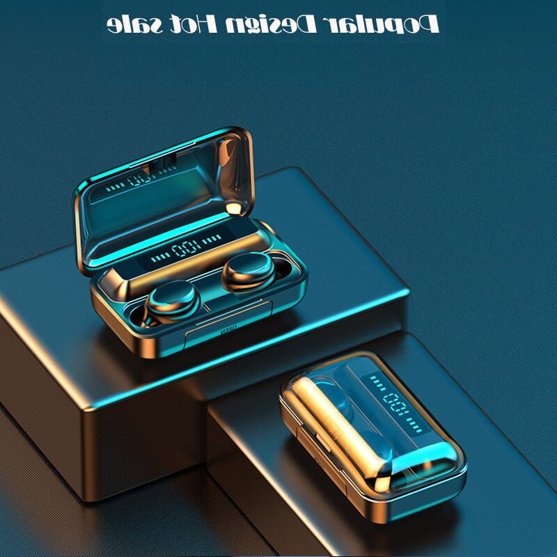 

f9-5c TWS Bluetooth 5.0 Headphones Earphones 9D Stereo Sport Waterproof Wireless Earphone Touch Control Headset earbuds with box, White