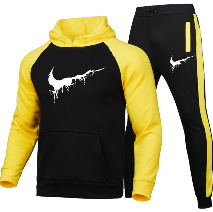 

Casual Tracksuit Men Hooded Sweatshirt Outfit Mens Sets Sportswear 2021 Male Hoodie+Pants 2PCS Jogging Sports Suit High Quality 3XL