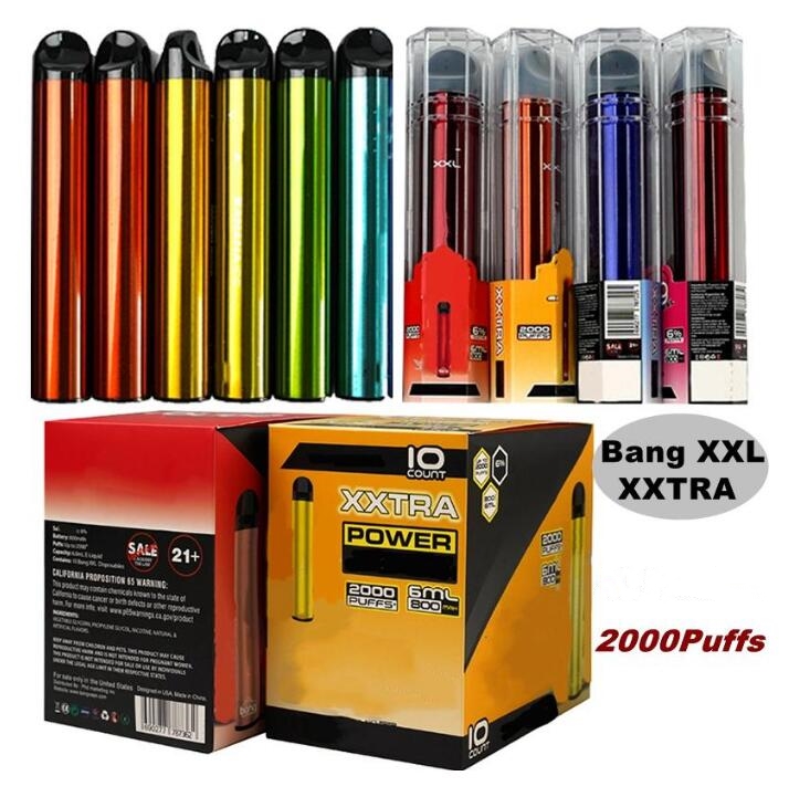 

bang XXL XXTRA 2000Puffs Disposable Vape Pen E Cigarettes Starter Kits Cartridges 28 Colors In Stock Vapes 800mAh Battery Vaporizer Oil Cart