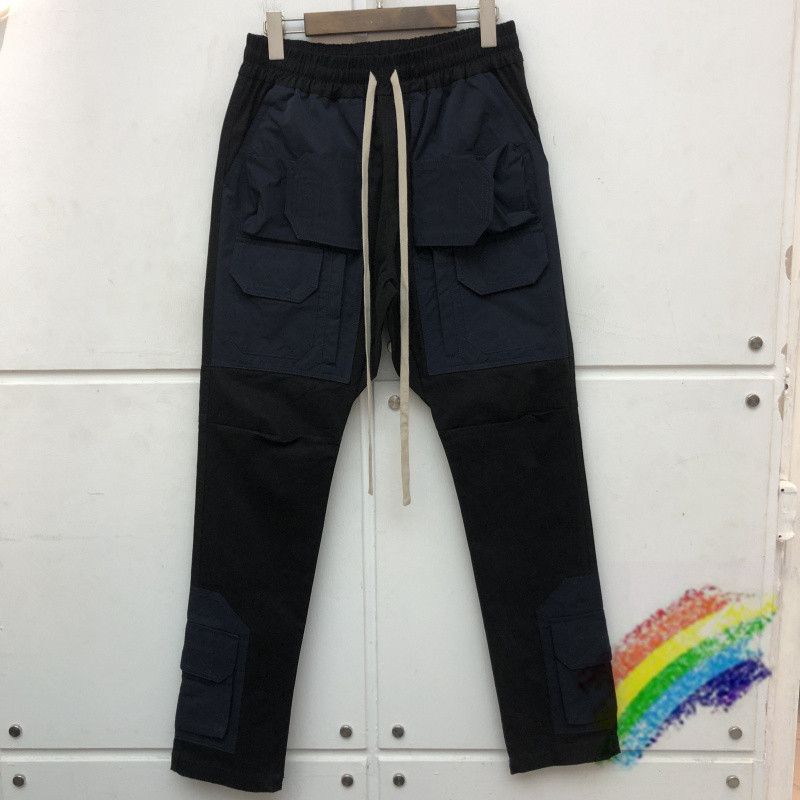 

2021FW Man Pants Men Women High Quality Multi-pocket Drawstring Zipper Cargo Overalls Trousers
