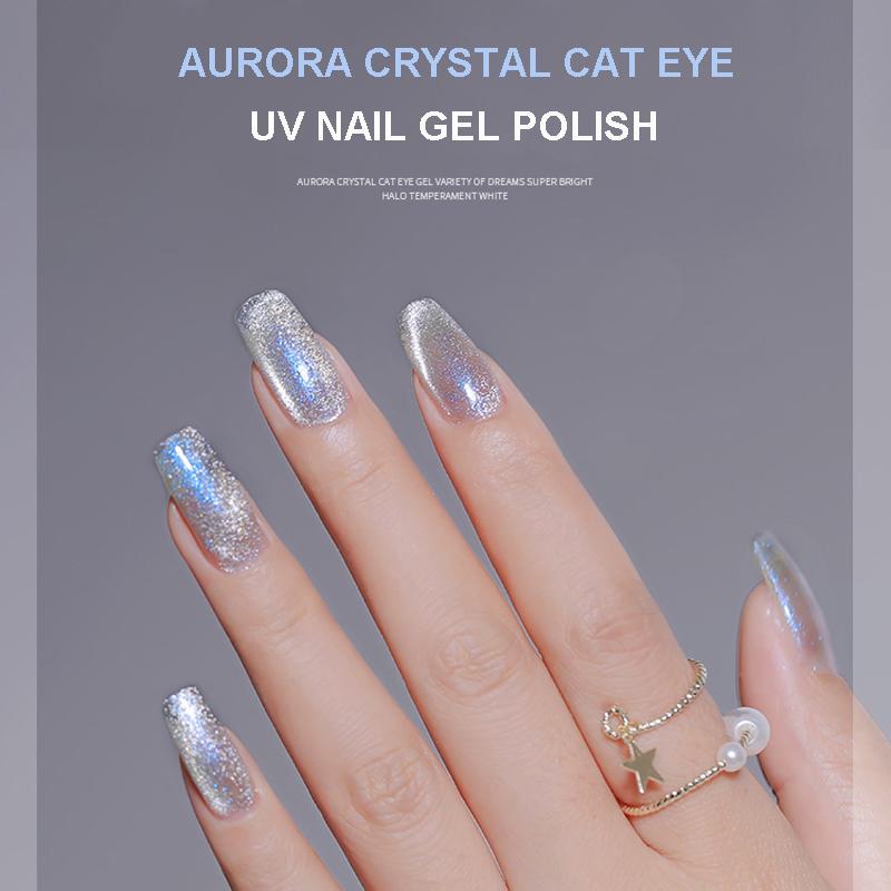 

Nail Gel KANIU 15ML Aurora Spar Effect Cat Eye UV Nails Polish Moonlight Eyes Poish Magnetic Lacquer, Red;pink