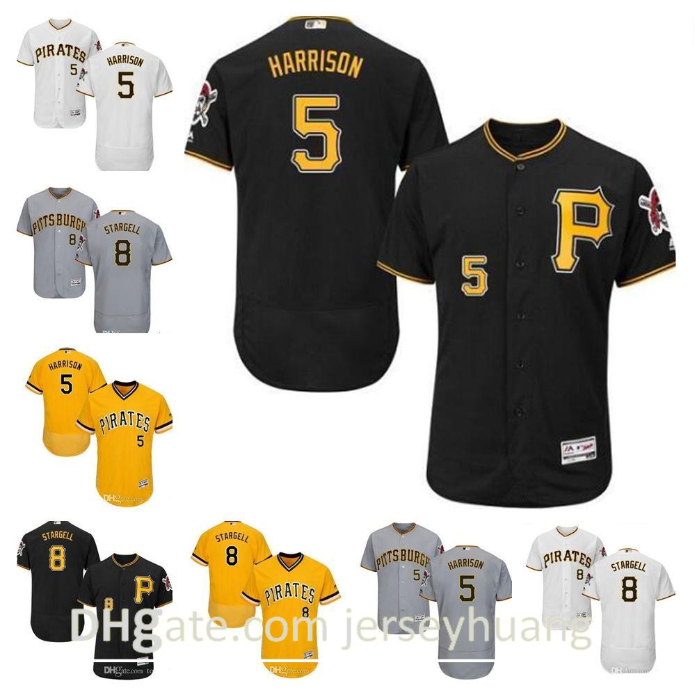 

custom Retro Men's women youth Jersey #24 Barry Bonds 5 Josh Harrison 8 Willie Stargell Black Yellow Grey White Baseball Jerseys, Blue;black