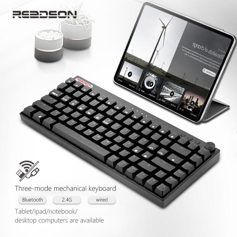 

Keyboards 84 Keys RGB Backlit Outemu Switch Gaming Mechanical Keyboard Swappable Bluetooth/2.4GHz Wireless Gamer Blue