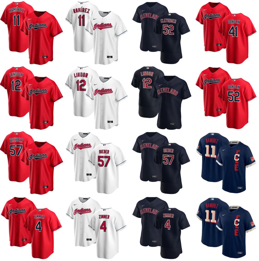 

2021 All-Star Game Cleveland Indians Baseball Jerseys Jose Ramirez Jersey Shane Bieber Francisco Lindor Bradley Zimmer Mike Clevinger Santan, Blue;black