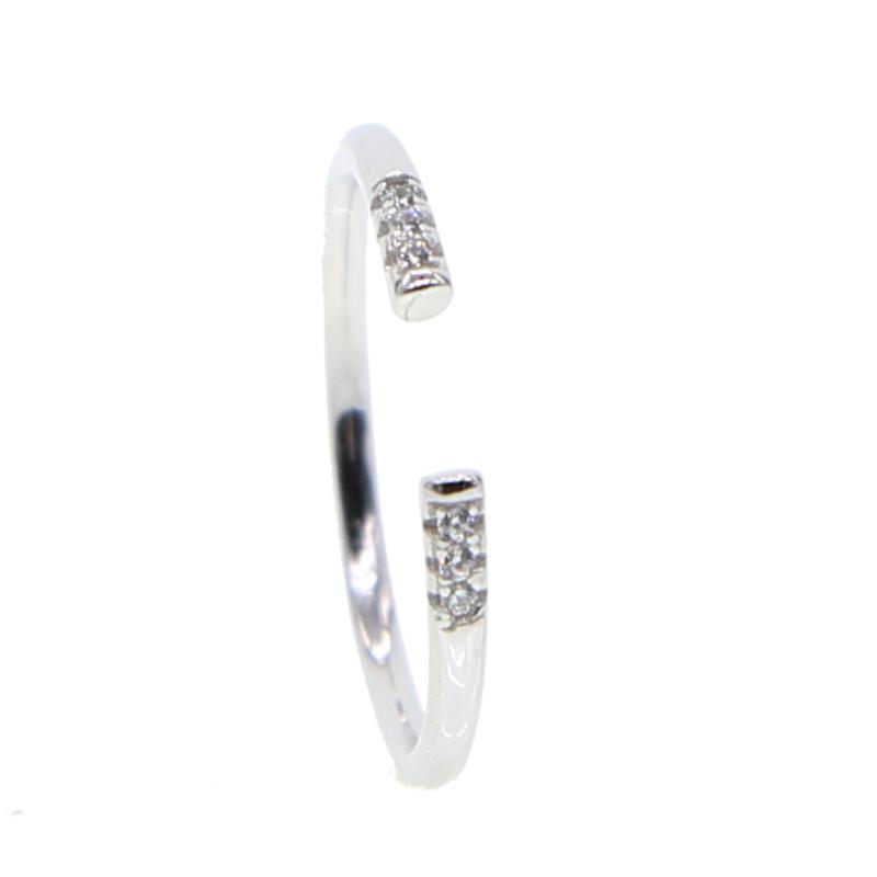 

Cluster Rings 100% 925 Silver Double Side 3PC CZ Finger For Women Open Kunckle Ring Valentine Gift Dainty Tiny Thin Adjustable Size