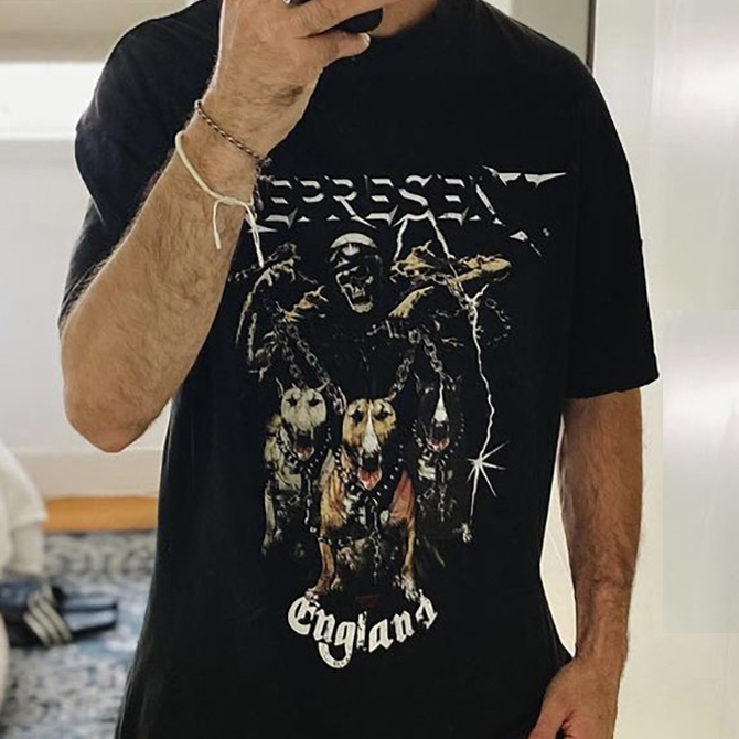 

Represent Vintage Graphic Cotton T-shirt Black Mens Casual Short Sleeves T Shirts Summer Tee Tops Men Women Hip Hop Streetwear MG210085