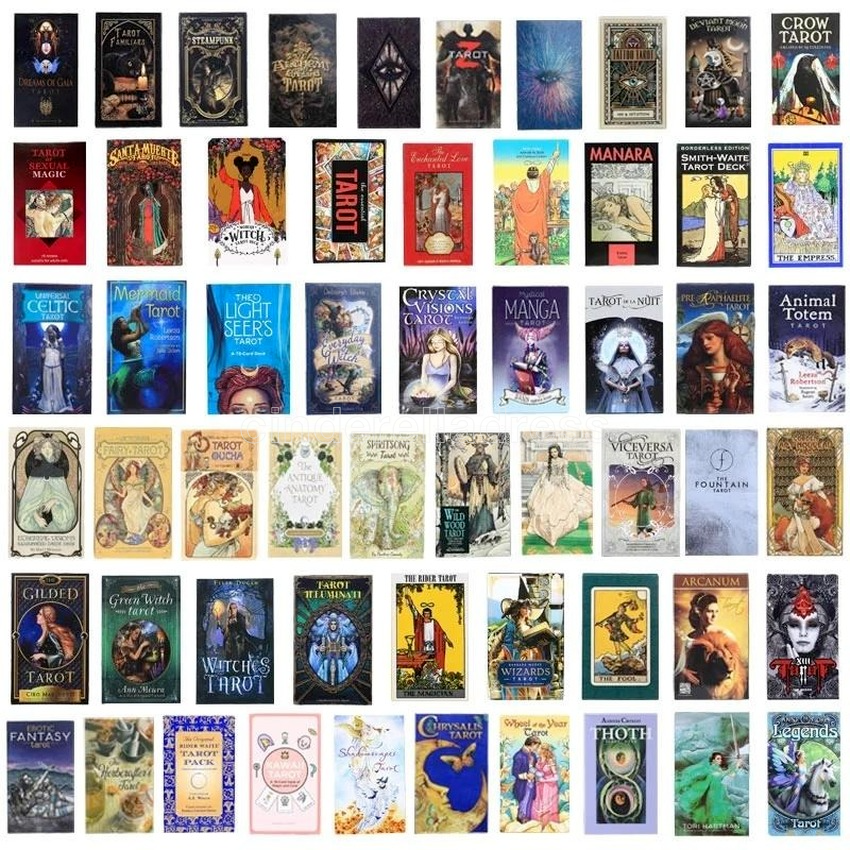 

200 Style Tarot Cards Games Oracle Golden Art Nouveau The Green Witch Universal Celtic Thelema Steampunk Board Deck CJ25