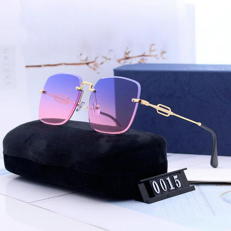 

wholesale Vintage Sunglasses Women With Bag Twin Beams Round Glasses Brand Designer Metal Frame Shades Sun glasse 0015