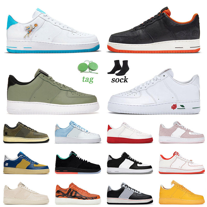 

2022 Arrival Flying Air Force One Running Sports Shoes White Hare Space Jam Halloween Valentines Day Low Skate Rucker Park Trainers Sneakers 36-45, C44 valentines day low 36-40
