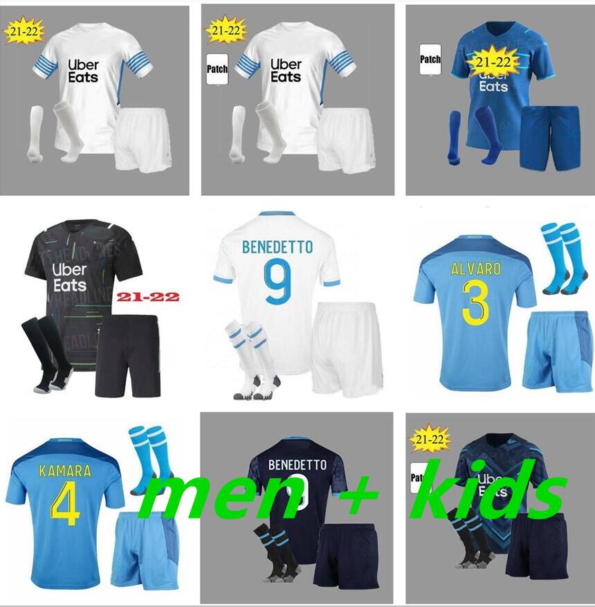 

Olympique de Marseille Soccer jersey 2021 2022 OM Maillot Foot PAYET THAUVIN BENEDETTO jerseys 21 22 MILIK shirts Men+Kids, Black;yellow