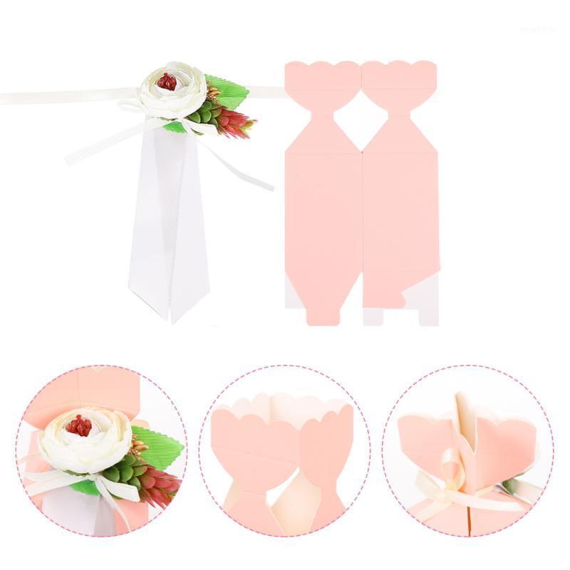 

Gift Wrap 1 Set Paper Vase Shape Boxes Wedding Presents Candy Cases With Ribbon