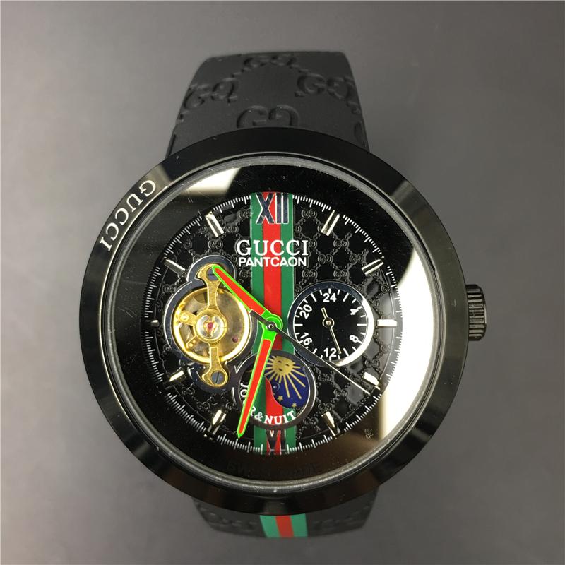 

Luxury Stainless steel mens watches Limited Edition wrist watch brand Montre luxe automatic sport designer rubber strap Reloj de lujo gu, Slivery;brown